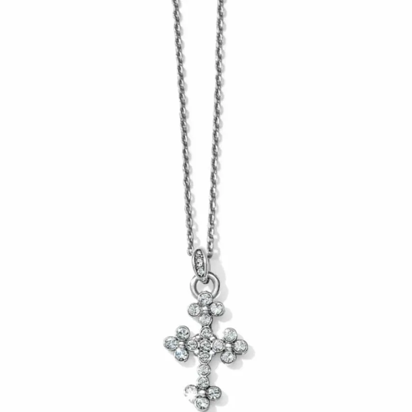 Brighton Abbey Cross Necklace Silver Clearance