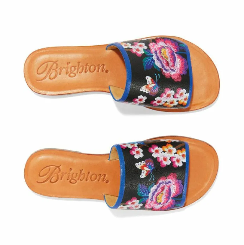 Brighton Akira Embroidered Slide Sandals Multi Outlet