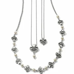Brighton Alcazar Amor Pearl Necklace Silver-Pearl Sale