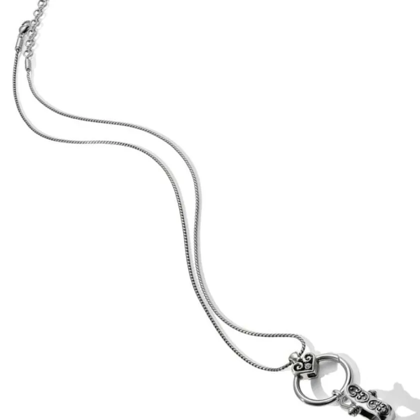 Brighton Alcazar Charm Badge Clip Necklace Silver Hot