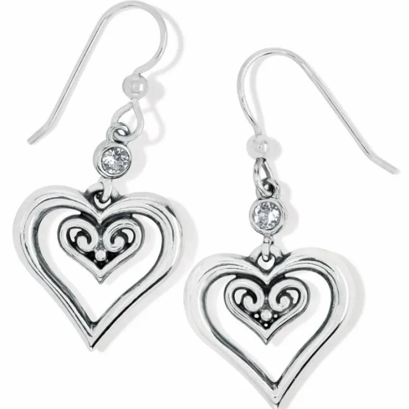 Brighton Alcazar Duet Heart French Wire Earrings Silver Outlet