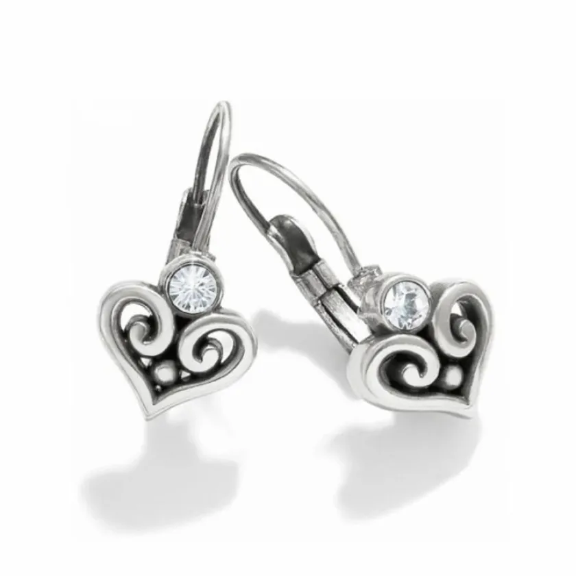 Brighton Alcazar Heart Leverback Earrings Silver Fashion