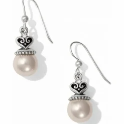 Brighton Alcazar Pearl Drop French Wire Earrings Silver-Pearl Discount