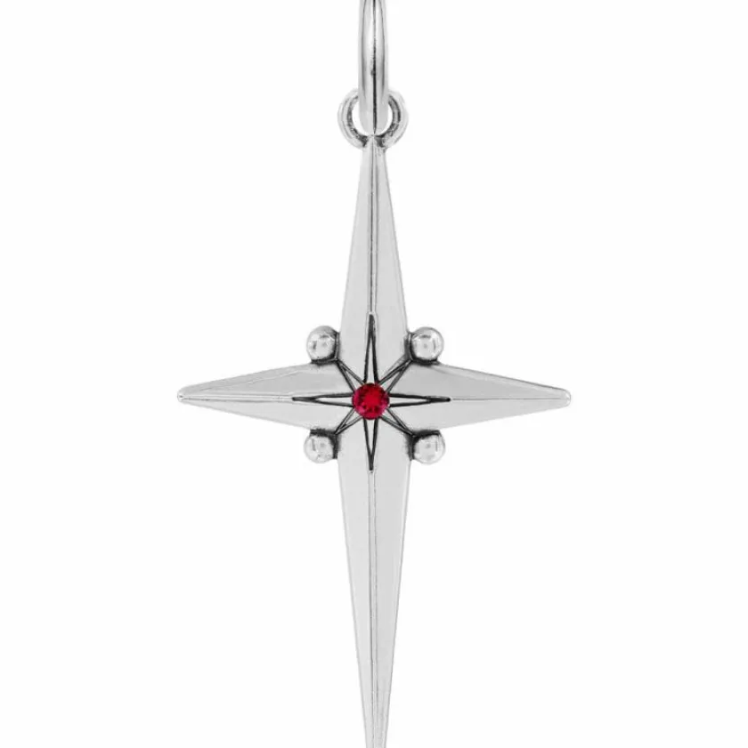 Brighton Alexandria Cross Amulet Silver-Red Clearance