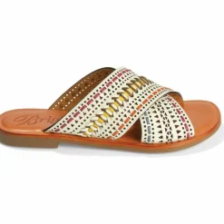 Brighton Amanda Flat Sandals White-Multi Sale