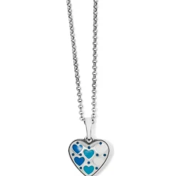 Brighton Amore Shades Joy Heart Necklace Silver-Blues Discount