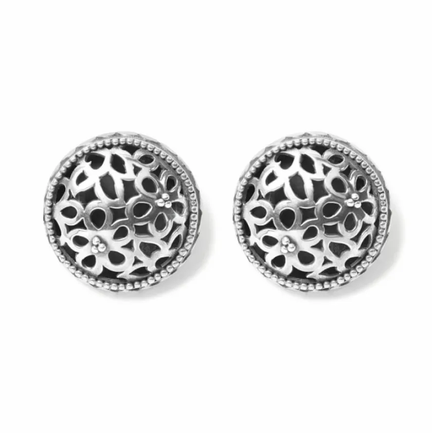 Brighton Bali Lacy Daisy Clip Earrings Silver Discount