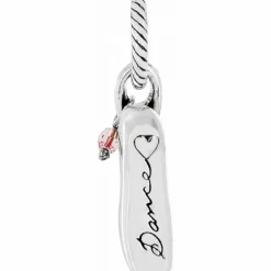 Brighton Ballet Shoe Charm Silver-Pink Outlet