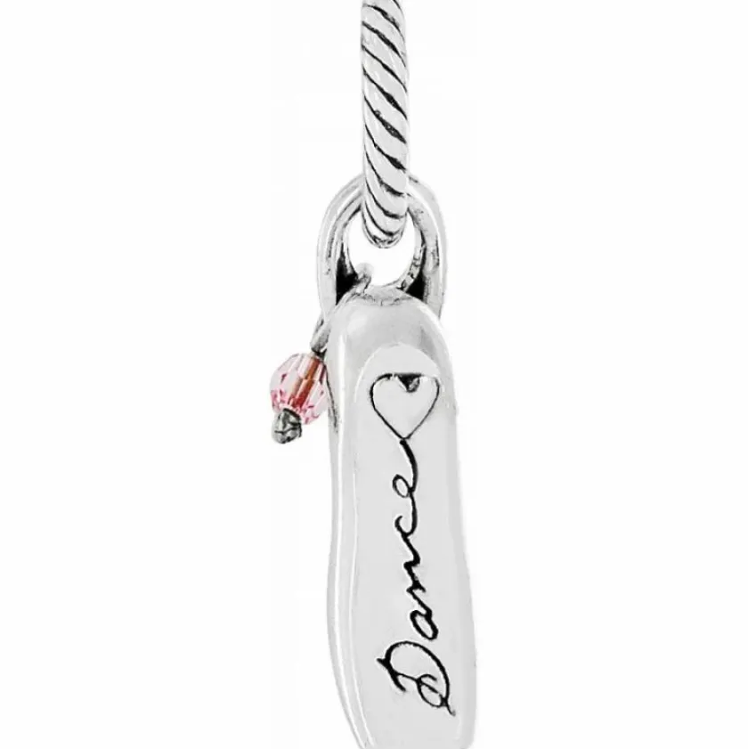 Brighton Ballet Shoe Charm Silver-Pink Outlet