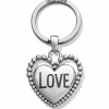 Brighton Beaded Love Key Fob Silver Hot