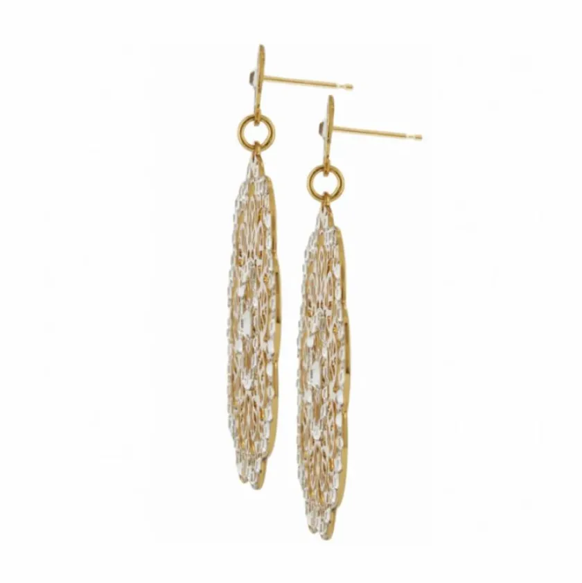 Brighton Bella Lace Post Drop Earrings Gold Outlet