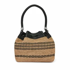 Brighton Bellita Straw Bag Black-Natural Hot