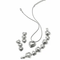 Brighton Big Sky Heart Post Drop Earrings Silver Hot