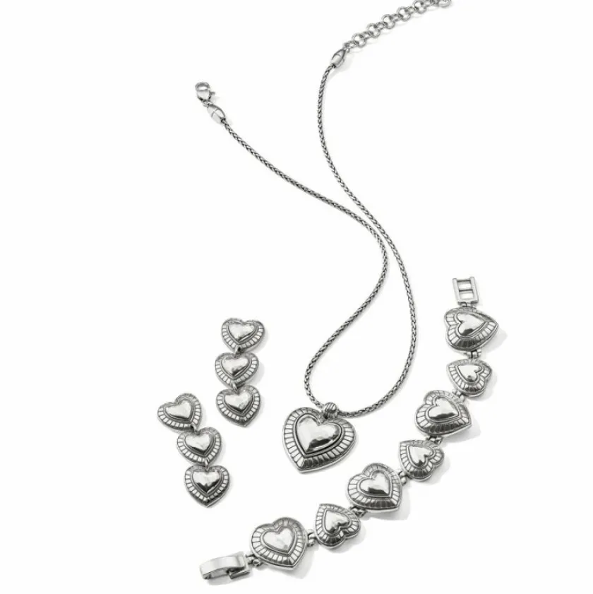 Brighton Big Sky Heart Post Drop Earrings Silver Hot