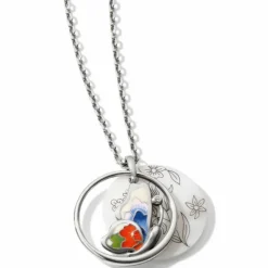 Brighton Blossom Hill Butterfly Shell Necklace Silver-Multi Hot