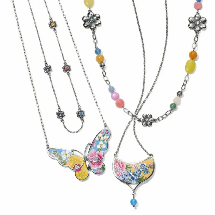 Brighton Blossom Hill Garden Drop Necklace Silver-Multi New