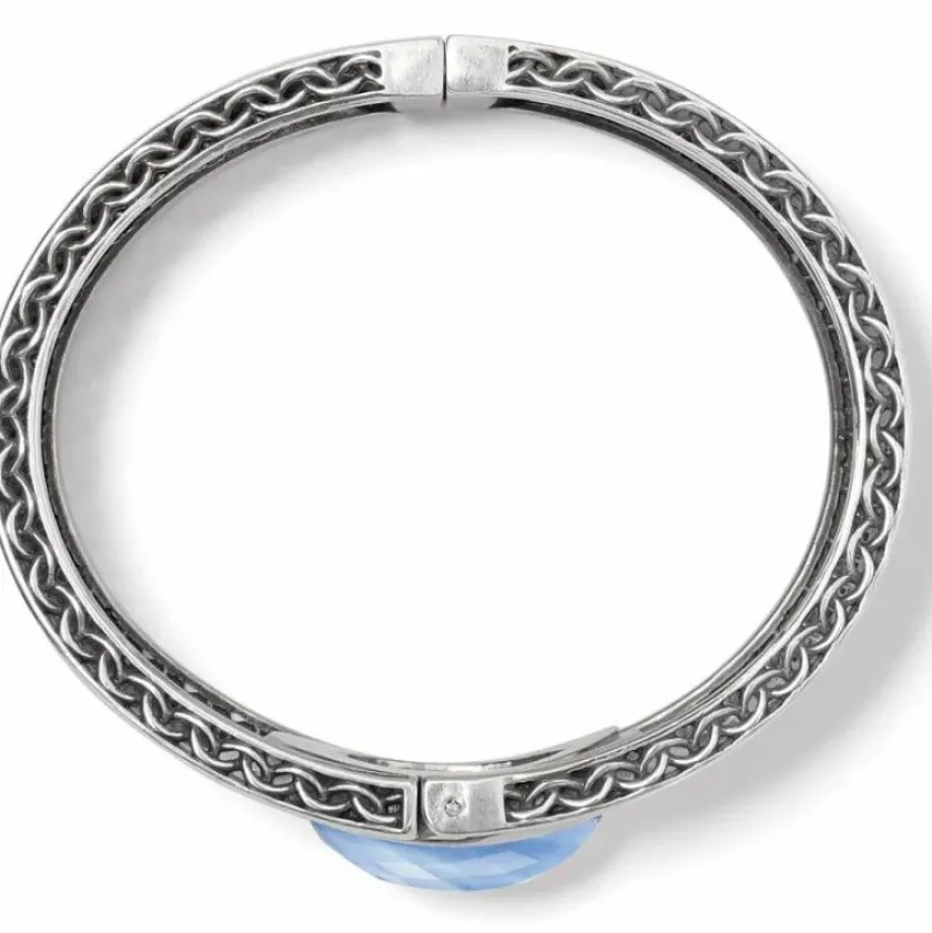 Brighton Blue Moon Hinged Bangle Silver-Blue Fashion