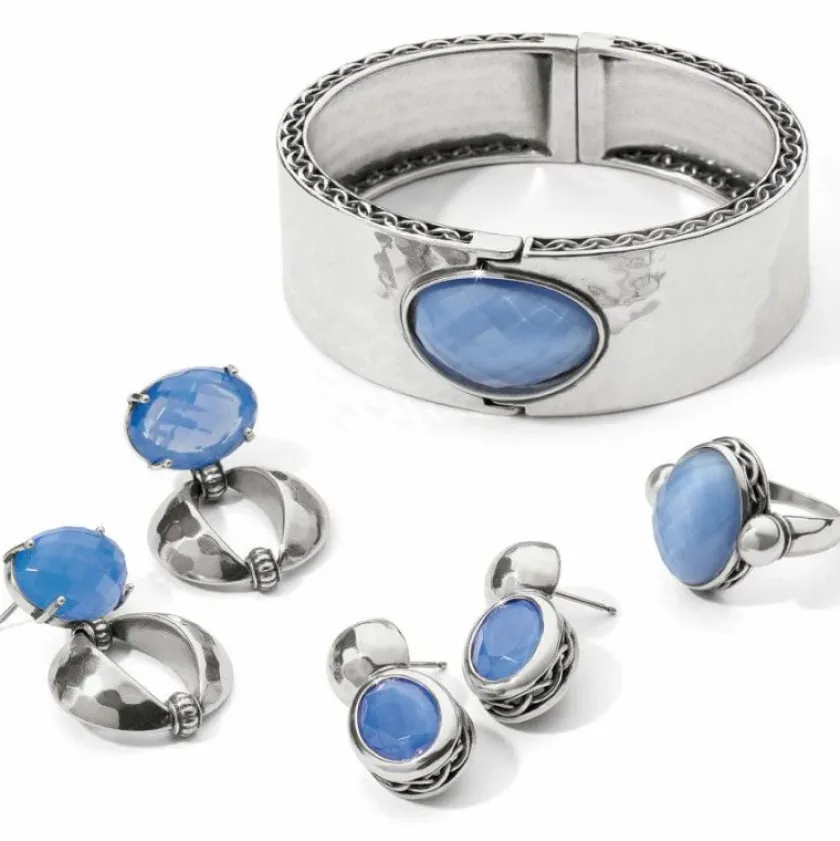 Brighton Blue Moon Hinged Bangle Silver-Blue Fashion