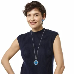 Brighton Blue Moon Pendant Long Necklace Silver-Blue Online