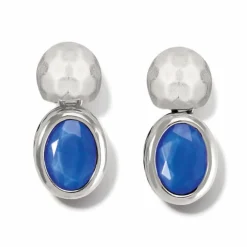 Brighton Blue Moon Post Drop Earrings Silver-Blue Fashion