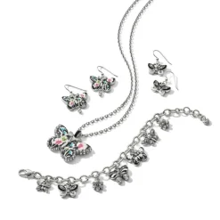 Brighton Botanique Butterfly French Wire Earrings Silver-Multi Sale