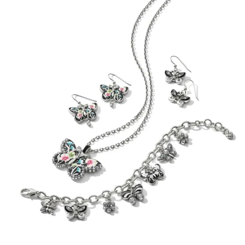 Brighton Botanique Butterfly French Wire Earrings Silver-Multi Sale