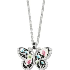 Brighton Botanique Butterfly Necklace Silver-Multi Clearance