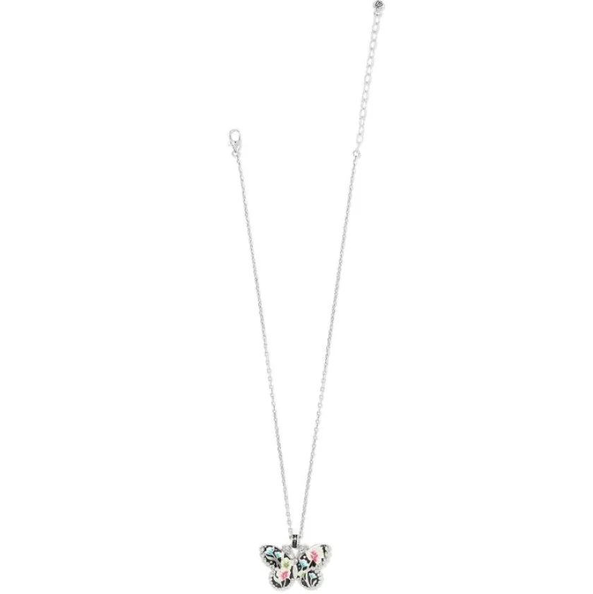 Brighton Botanique Butterfly Necklace Silver-Multi Clearance
