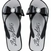 Brighton Bowie Wedge Flip Flops Black Discount