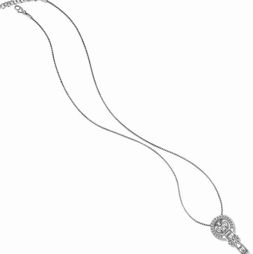 Brighton Badge Clip Necklace Silver Clearance