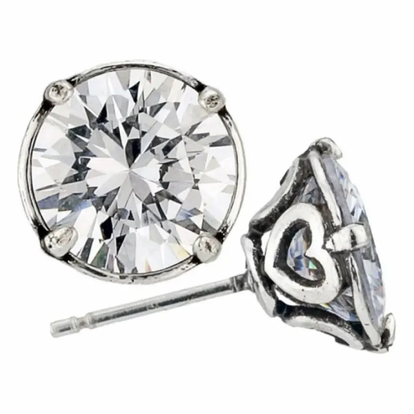 Brighton Brilliance 9MM Post Earrings Silver New