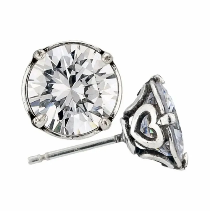 Brighton Brilliance 8MM Post Earrings Silver Clearance