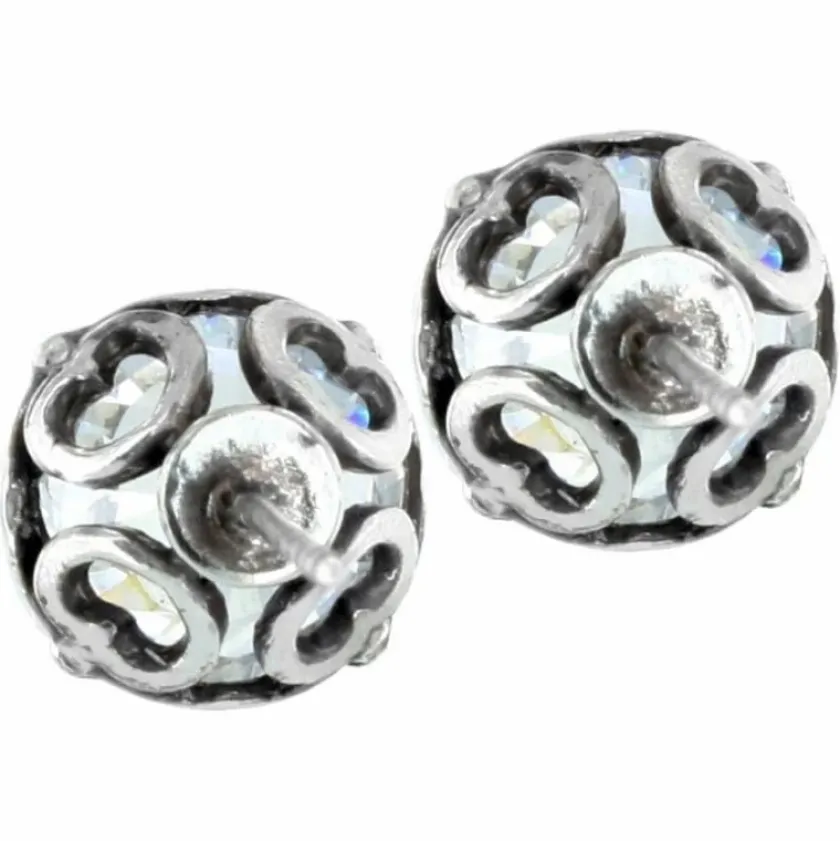 Brighton Brilliance 9MM Post Earrings Silver New