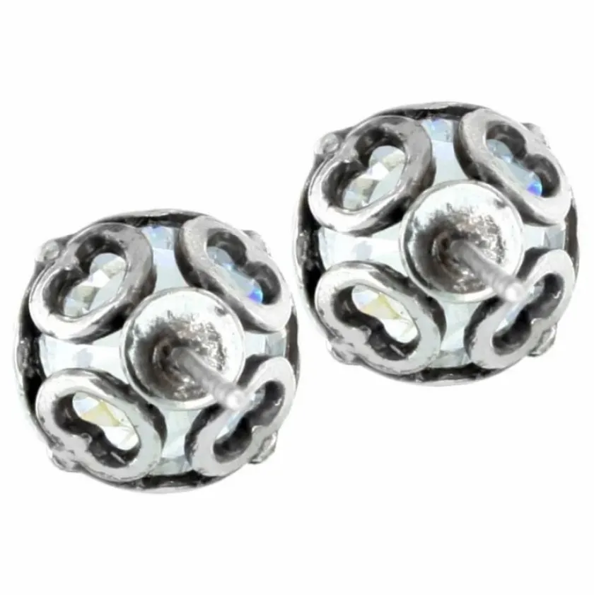 Brighton Brilliance 8MM Post Earrings Silver Clearance