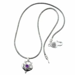 Brighton Buddha Alexandrite Heart Necklace Silver-Purple Clearance