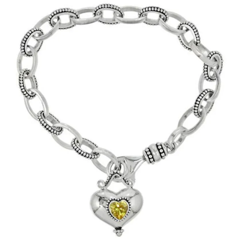 Brighton Buddha Gold Heart Bracelet Silver-Yellow Sale
