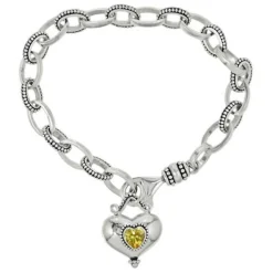 Brighton Buddha Gold Heart Bracelet Silver-Yellow Sale