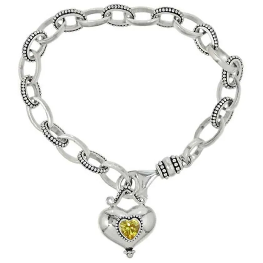 Brighton Buddha Gold Heart Bracelet Silver-Yellow Sale