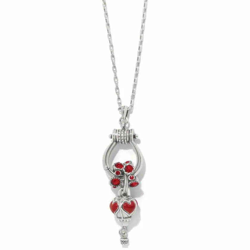 Brighton Carry Me With Love Charm Necklace Silver-Red Online