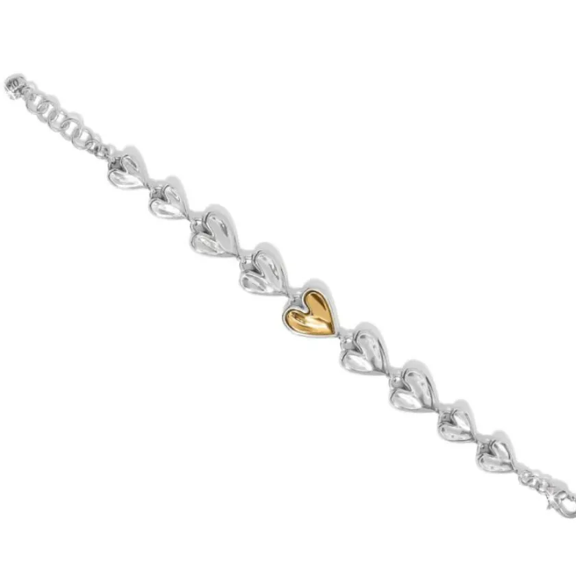 Brighton Cascade Heart Bracelet Silver-Gold Clearance