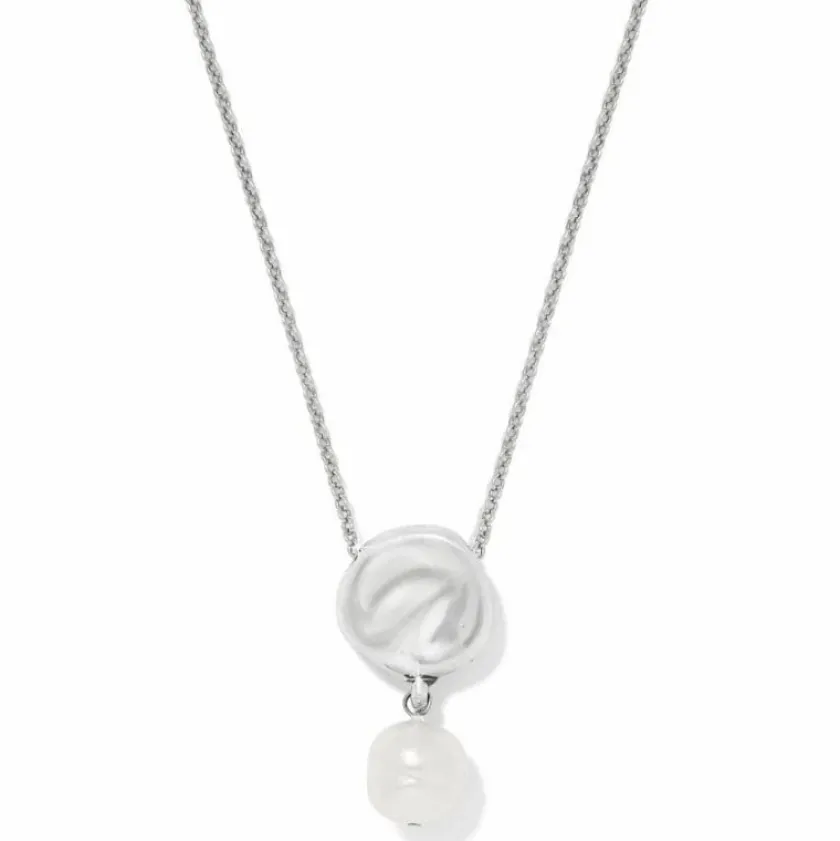 Brighton Cascade Round Pearl Necklace Silver-Pearl New