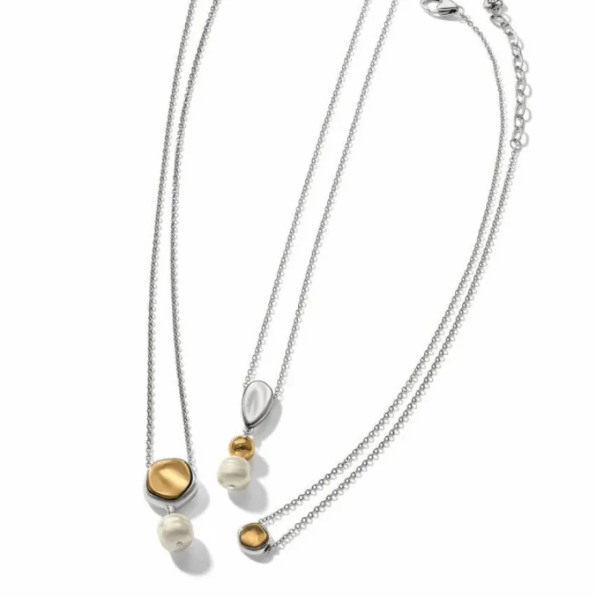 Brighton Cascade Round Pearl Necklace Silver-Pearl New