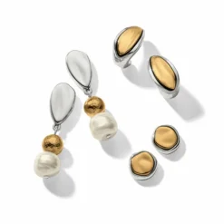 Brighton Cascade Round Post Earrings Silver-Gold Clearance
