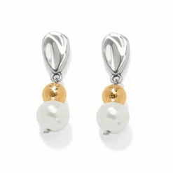 Brighton Cascade Unity Pearl Post Drop Earrings Silver-Pearl Sale