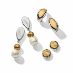 Brighton Cascade Unity Pearl Post Drop Earrings Silver-Pearl Sale