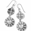 Brighton Celeste Double Drop French Wire Earrings Silver Fashion