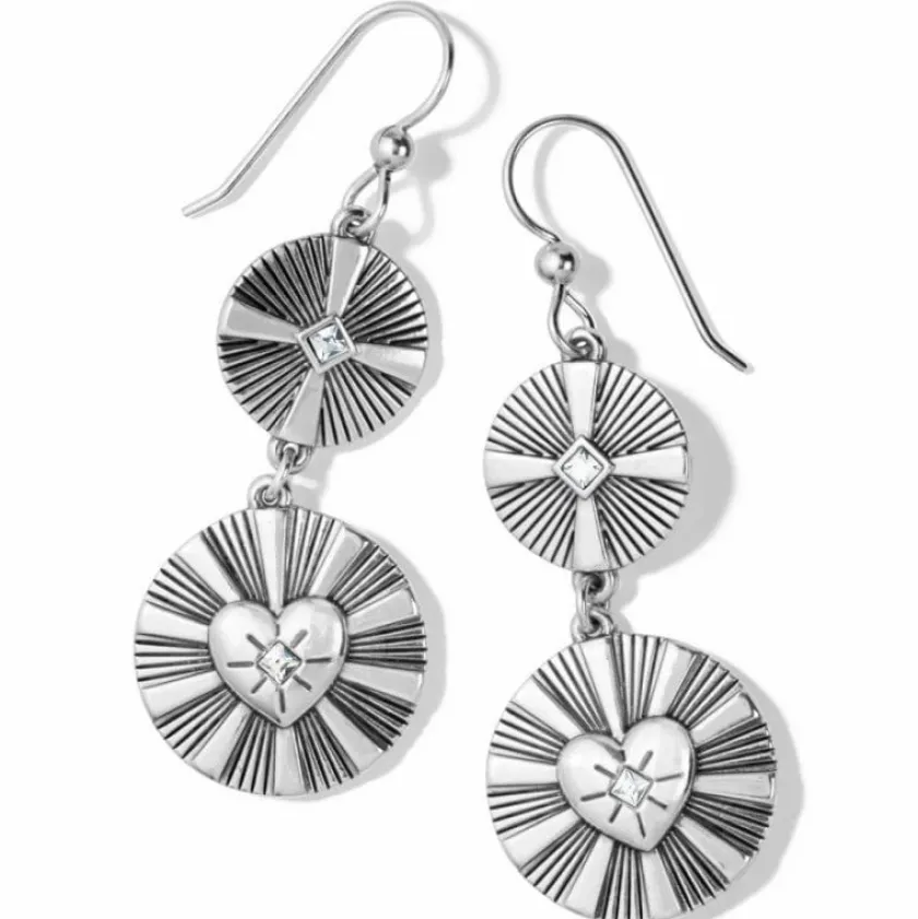 Brighton Celeste Double Drop French Wire Earrings Silver Fashion