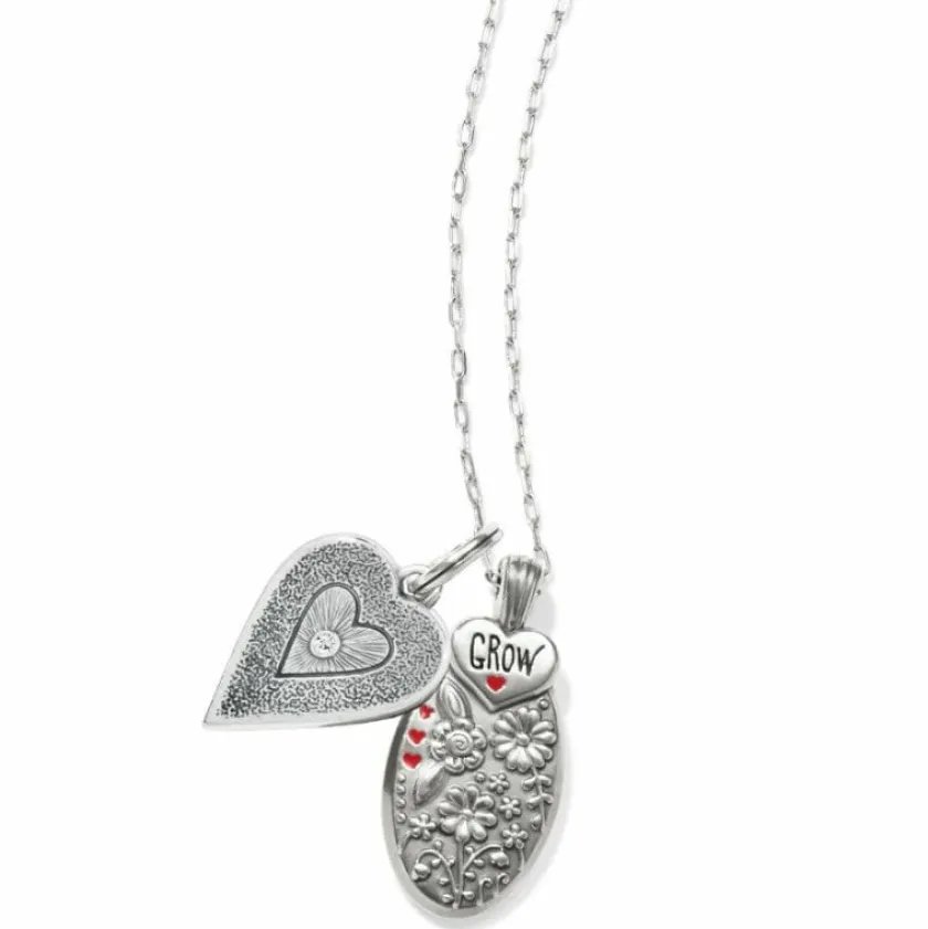 Brighton Cherish and Love Necklace Silver-Red Hot