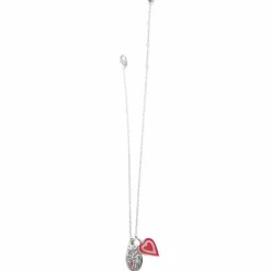 Brighton Cherish and Love Necklace Silver-Red Hot
