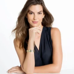 Brighton Christo Barcelona Slim Cuff Bracelet Set Gold-BaliBlue New